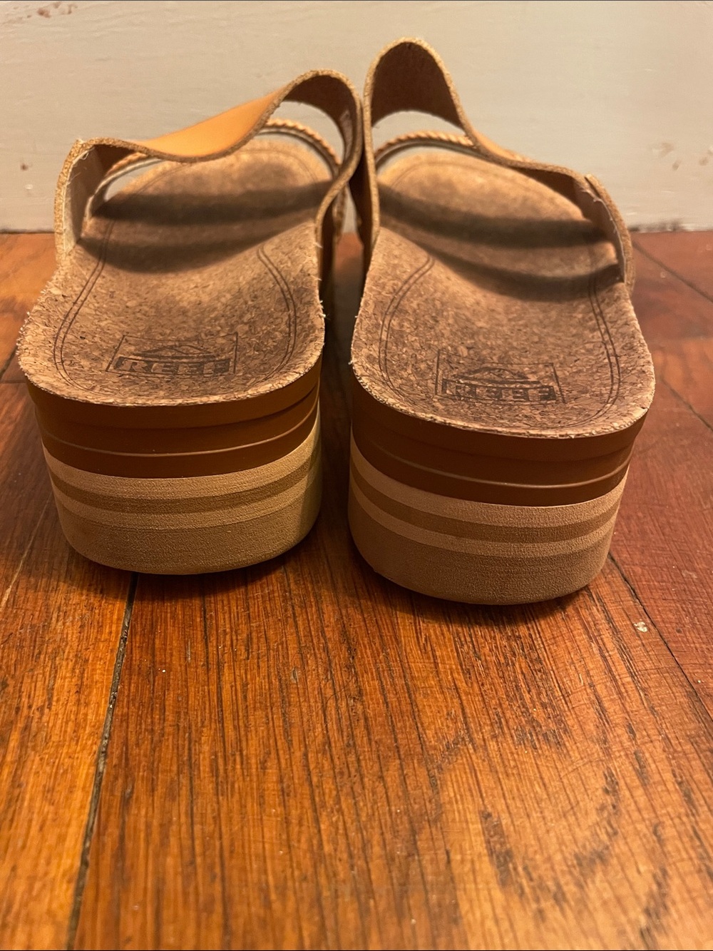 Reef Women's Cognac Braided Double-Strap Slide Sandals - Picture 3 of 4